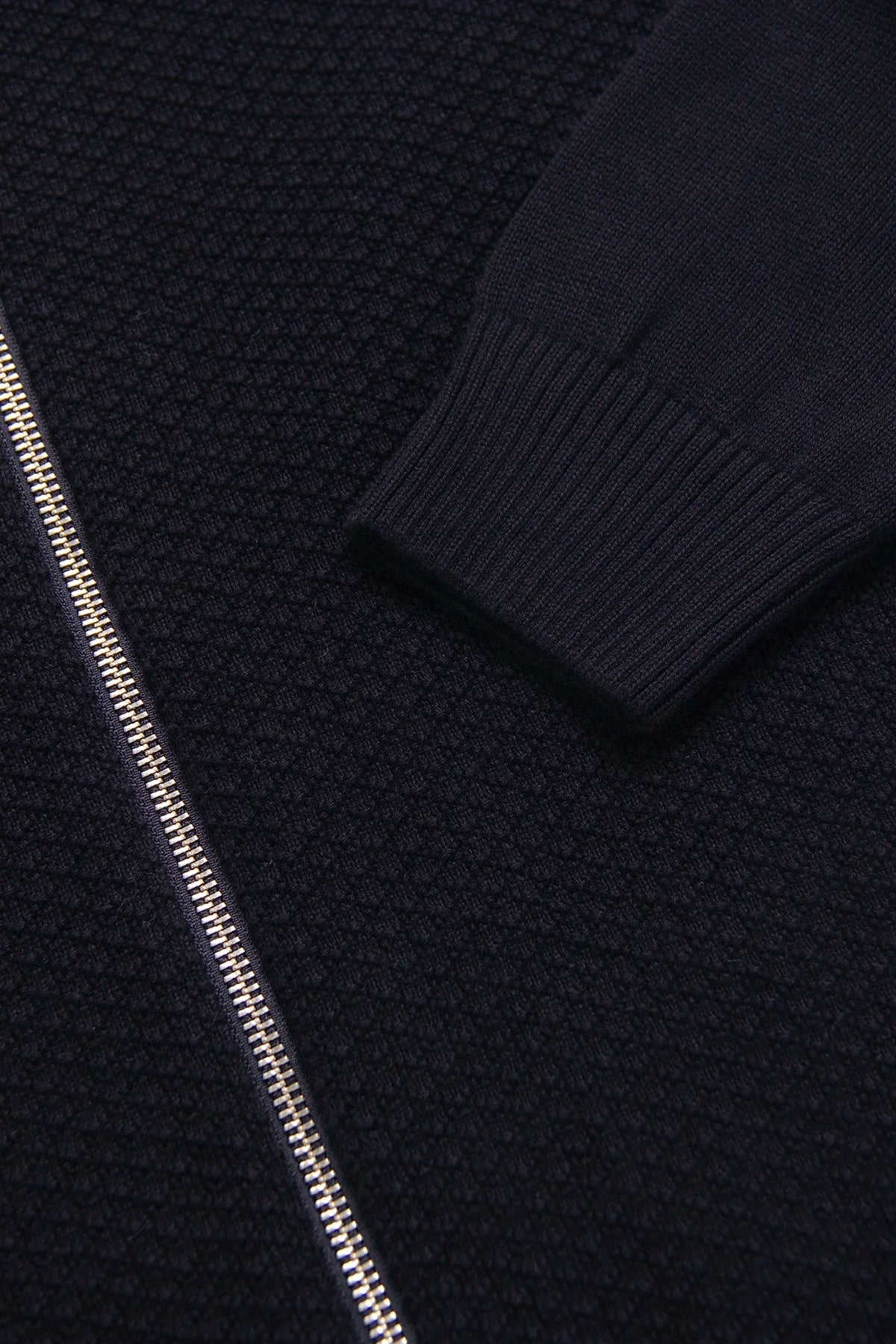 Chaqueta Punto Cierre Algodón Azul Oscuro